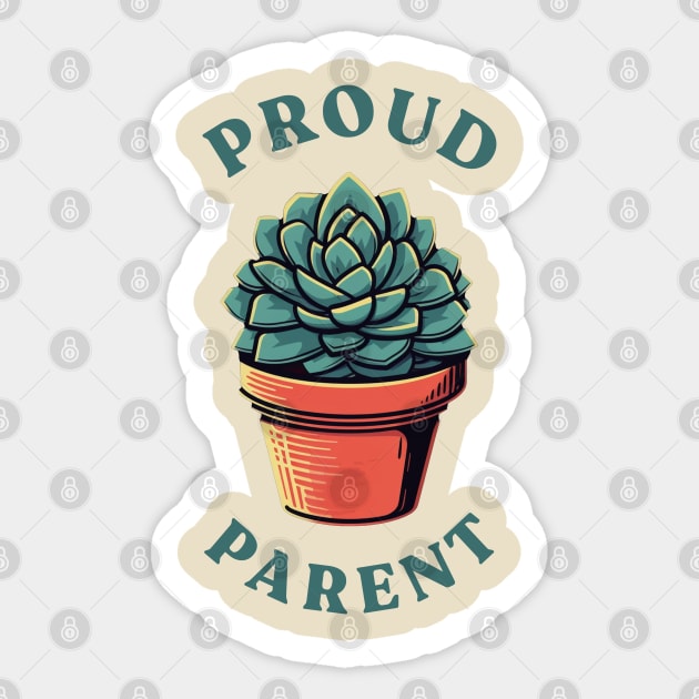 Proud Parent Succulent Retro Sticker by Retro Travel Design